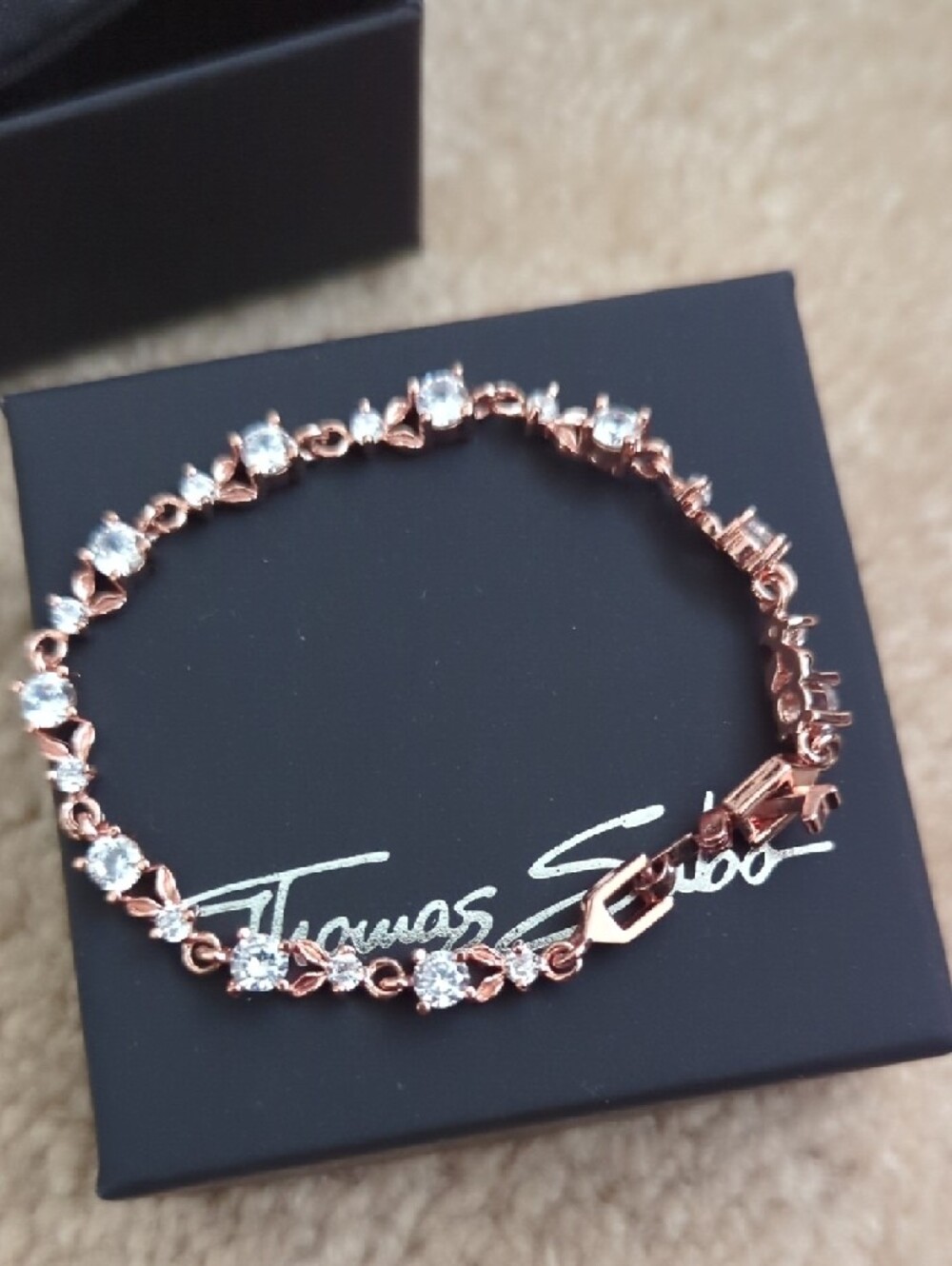 Thomas Sabo Rose Gold Bracelet with Clear Stones Brand new With Box